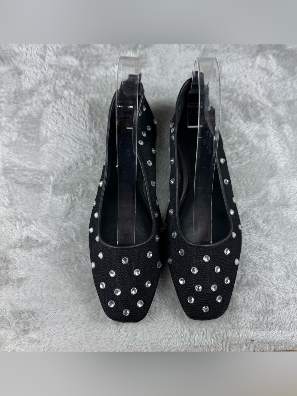 Open edit Lennox Rhinestone Mesh Flat In Black - Picture 6 of 10